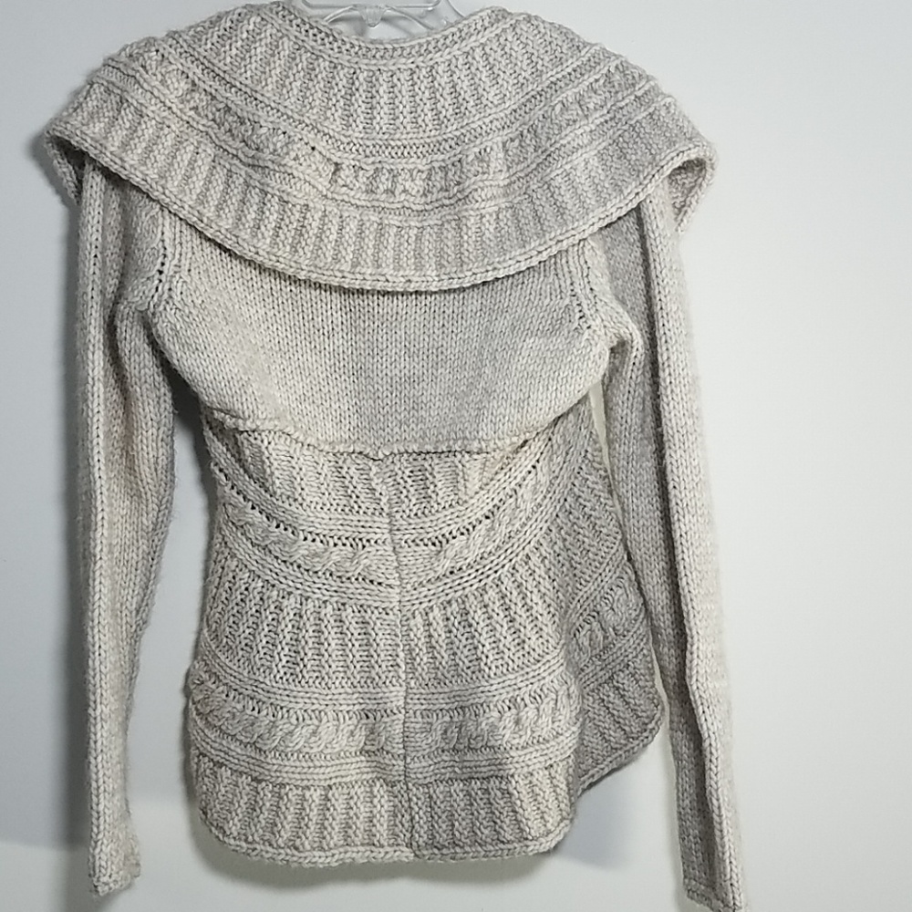 Eslamanda ruffle Wool tie cardigan sweater - Picture 3 of 5